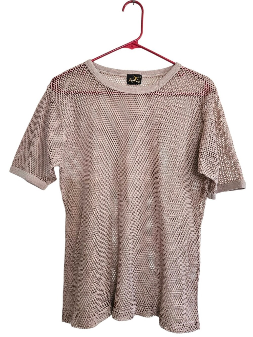 Vintage 70s 80s Venetto Open Knit Mesh Unisex T-Shirt Fishnet Top
